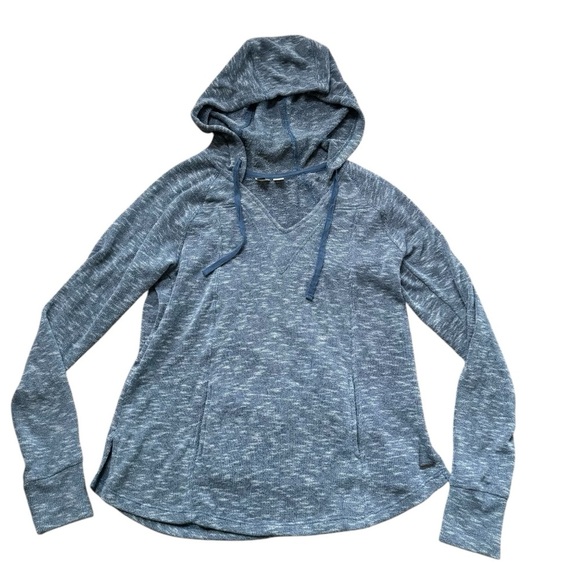 Roxy Blue Heather Sweatshirt Hoodie Terry Cloth Long Sleeve Kangaroo pocket M - Picture 1 of 10
